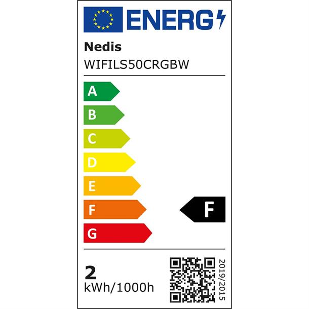 Wi-Fi styret LED- bånd med RGB-farver - hvide farver med temperaturskift, 5 meter IP44 WIFILS50CRGBW